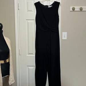 Emma & Michelle Women’s Knit Jumpsuit Sz Large Black Stretch‎ Sleeveless